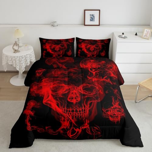 Image of Feelyou Skull Comforter Decor 3D Bedding Set Twin Size for Adults Teens