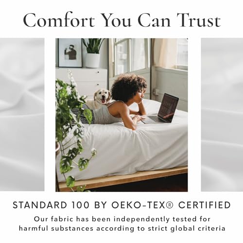 Bamboo Bay 6 Piece Queen Size Sheet Set, 100% Viscose Made from Bamboo, Breathable, Ultra Soft Cooling Bed Sheets for Hot Sleepers, Beddings with Deep Pockets Fit 16" Mattress, White by Bamboo Bay - Image 3