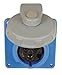 20 Amp, 1-Phase Zytel 101 Nylon Watertight Pin and Sleeve Receptacle, Blue - 1 Each
