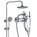 Sistema Doccia Moderno per Bagno, Set Doccia a Parete Finitura cromata con soffione Doccia Rubinetto per Vasca, Set Miscelatore Doccia in Ottone a Pioggia per Palestra dell'hotel