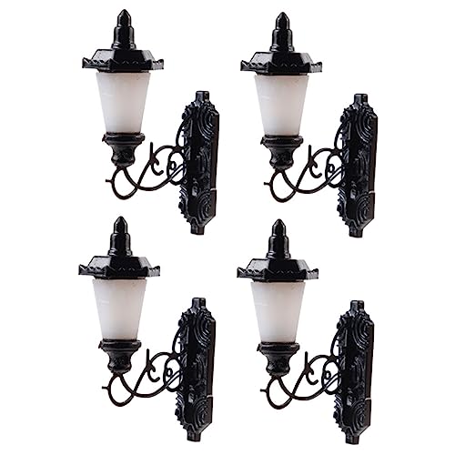 NUOBESTY 4Pcs Miniature Luminous Wall Lamps for Sand Table Decor Tiny LED Wall Light Models with Warm Glow for DIY Mini Homes Realistic Decor Accessories for Houses