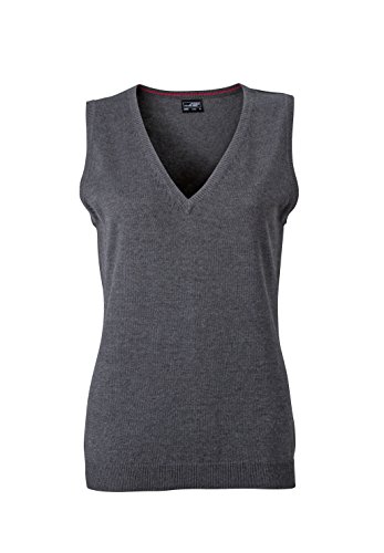 James & Nicholson Jersey con Cuello de Pico para Mujer, Mujer, V-Neck Pullunder, Grau (Anthracite-Melange), 34 Cover