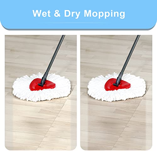 Mop Replace Head, 3 Pack, Spin Mop Refill Head Replacement Compatible For O Cedar Easywrin 1-Tank System - Easy To Replace, Fluffy Microfiber, Machine Washable #TOP4