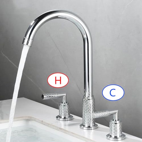 Robinet pivotant à 360° pour lavabo 3 trous sans éclaboussures - 6