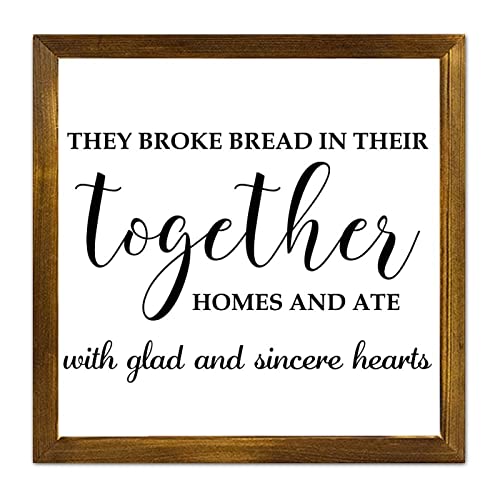 Cadre en bois amusant They Broke Bread pour salon et cuisine