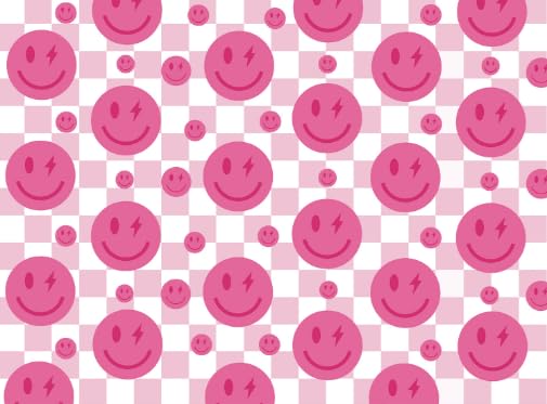 Bolsome100 Sheets 20 * 14 Inches Pink Smiley Face Tissue Paper for Gift Wrapping, Y2K Style Tissue Paper for Gift Bags for Girls for Weddding Preppy Pink Themed Birthday Party DIY Craft