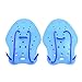1pair Swimming Hand Paddles Fins Power Training Gloves Paddles Hand Fin Diving for Kids Adults Blue