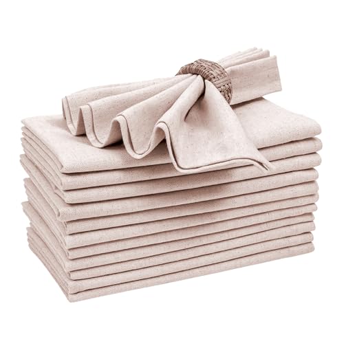 Bedding Craft Linen Cloth Dinner Napkins, Natural, 18x18, Set of 12 by Bedding Craft - Used condition - Image 5