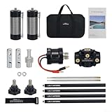 Componentes del kit completo: incluye base de conector, dos bobinas multibanda, cuatro tubos de aluminio anodizado, dos antenas de látigo de acero inoxidable, tornillos, conectores de cobre para montaje positivo en ángulo V, bolsa de transporte de tela y adaptador de trípode de aluminio, cubriendo todos los elementos esenciales para el despliegue inmediato de un sistema de antena portátil de onda corta confiable.