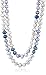 6-7mm Dyed Blue Color Block Baroque Freshwater Cultured Pearl Endless Necklace, 50"