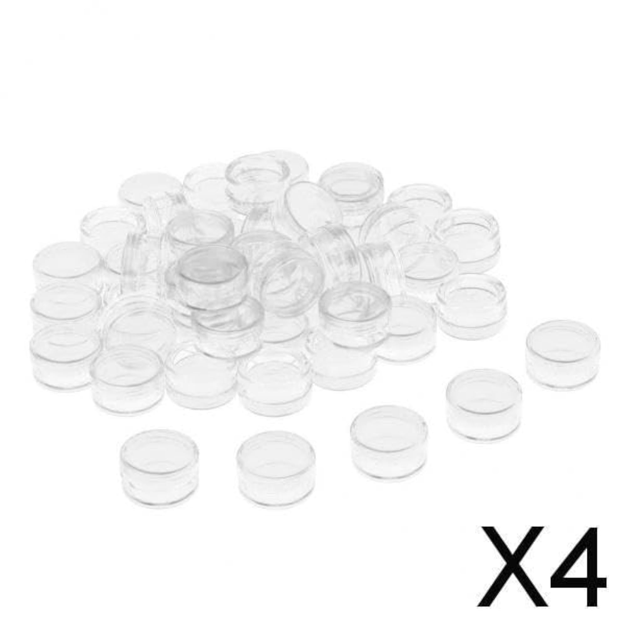 4x50pcs Empty Round Makeup Jar Pot for Travel Cream