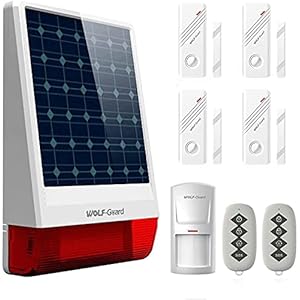 Wolf Guard LB-W06 Garage Alarm Battery Powered,Outdoor Solar Burglar Siren