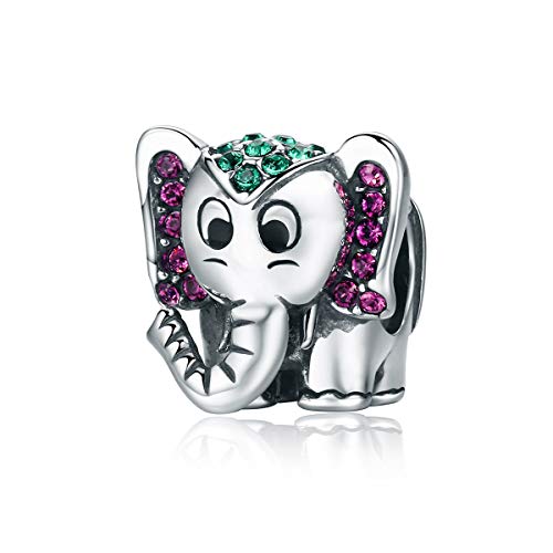 Dijes de Mujer Lucky Elephant Charm Pandora Plateado Animales Abalorios fit Pulsera Europea Joyería Regalos de Cumpleaños