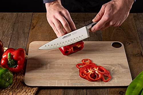 Arcos Chef Knife 8 Inch Stainless Steel. Professional Cooking Knife Double Sharpening For Cutting Food. Ergonomic Polyoxymethylene Handle And 210Mm Blade. Series Kyoto. Color Black #TOP5