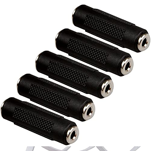 Relper-Lineso 5 Pack Stereo DC3.5mm Audio Female Adapter Jack Aux Coupler Extender Connectors (5X Audio Female Adapter)
