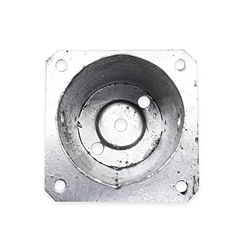 Miniatura 4 de Doja Barcelona Anclaje Poste Redondo Pack 4 81x150x150mm Acero Galvanizado Soporte Redondo Para Poste Con Base Atornillable Soporte Postes De Madera, Vallas Para Jardin, Barra Cortinas