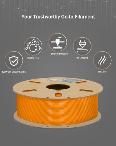 Image of DURAMIC 3D PLA+ Printer Filament 1.75mm PLA Plus Neatly 2Kg Spool(2.2lbs) | PLA Pro Tougher and Stronger, Dimensional Accuracy Probability + /- 0.02mm Orange