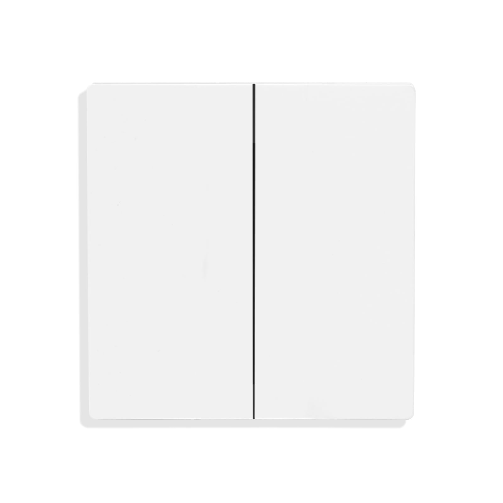 CNBINGO Rocker Button Switch, Plastic White Wall Plate, Electrical Single Light Switch, 2 Gang 2 Way