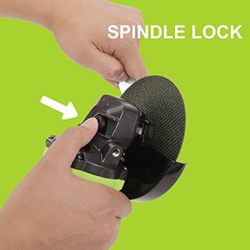 Yougfin Angle Grinder 5 Inch, 20V Max Brushless Cordless 7000Rpm Grinding Power Tool, 2 Handle Position, Safety Guard, Cutting Wheels, Flap Discs For Metal Cutting & Wood Carving #TOP4