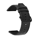 WHARGTSL Cinturino in pelle e silicone da 22 mm/20 mm adatto for Samsung Galaxy Watch 3 41 mm 45 mm, adatto for Galaxy 42 46 mm/Gear S3 S2(Black bkbk,22mm)
