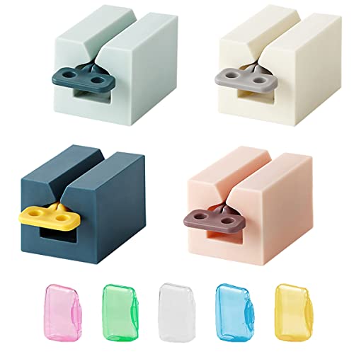 4 Piezas Exprimidor Pasta Dientes, Dispensador de Pasta de Dientes para Baño, Exprimidor de Pasta de Dientes de Tubo, Soporte Manual Pasta Dientes, para Baño, Cocina (4 Colores) Cover