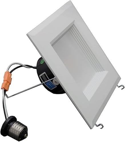 Miniatura 2 de NICOR Lighting - Foco empotrable LED cuadrado blanco de 5 pulgadas en 3000 K (DQR5-10-120-3K-WH-BF)