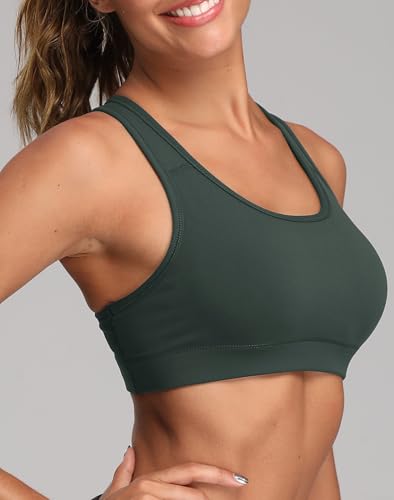 Image of Oalka Women's Racerback Sports Support Workout Running Bras | Oalka Women's Racerback Sports Support Workout Running Bras