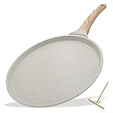 Bobikuke Nonstick Pan for Crepes ,10 inch Crepe Pan for Roti Indian Omelette Tortillas Crispy Pancak