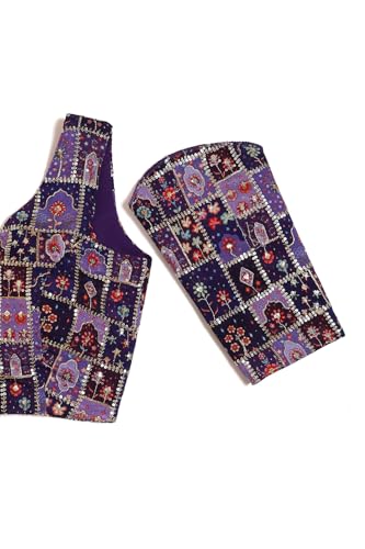 Image of Soch Womens Georgette Floral Print Padded Blouse with Zari