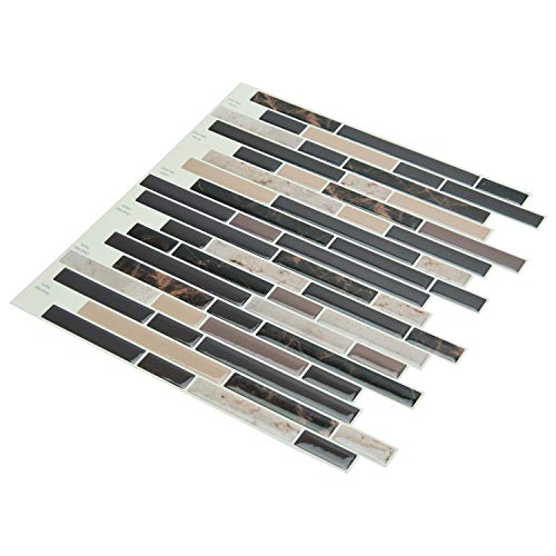 Art3d Peel and Stick Stone Wall Tile, 11.8" x 11.8", 10-Sheet, Brown Marble by Art3d - Used condition - Image 7