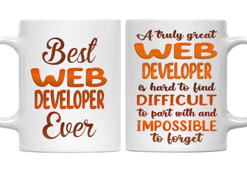 MONIZILUCKY Gifts For Web Developer - Best Web Developer Ever Mug - Web Developer Gifts - 11oz White Ceramic Mug for Office, Women, Men, Work Friends, Coworkers - Thanksgiving, Christmas Gift