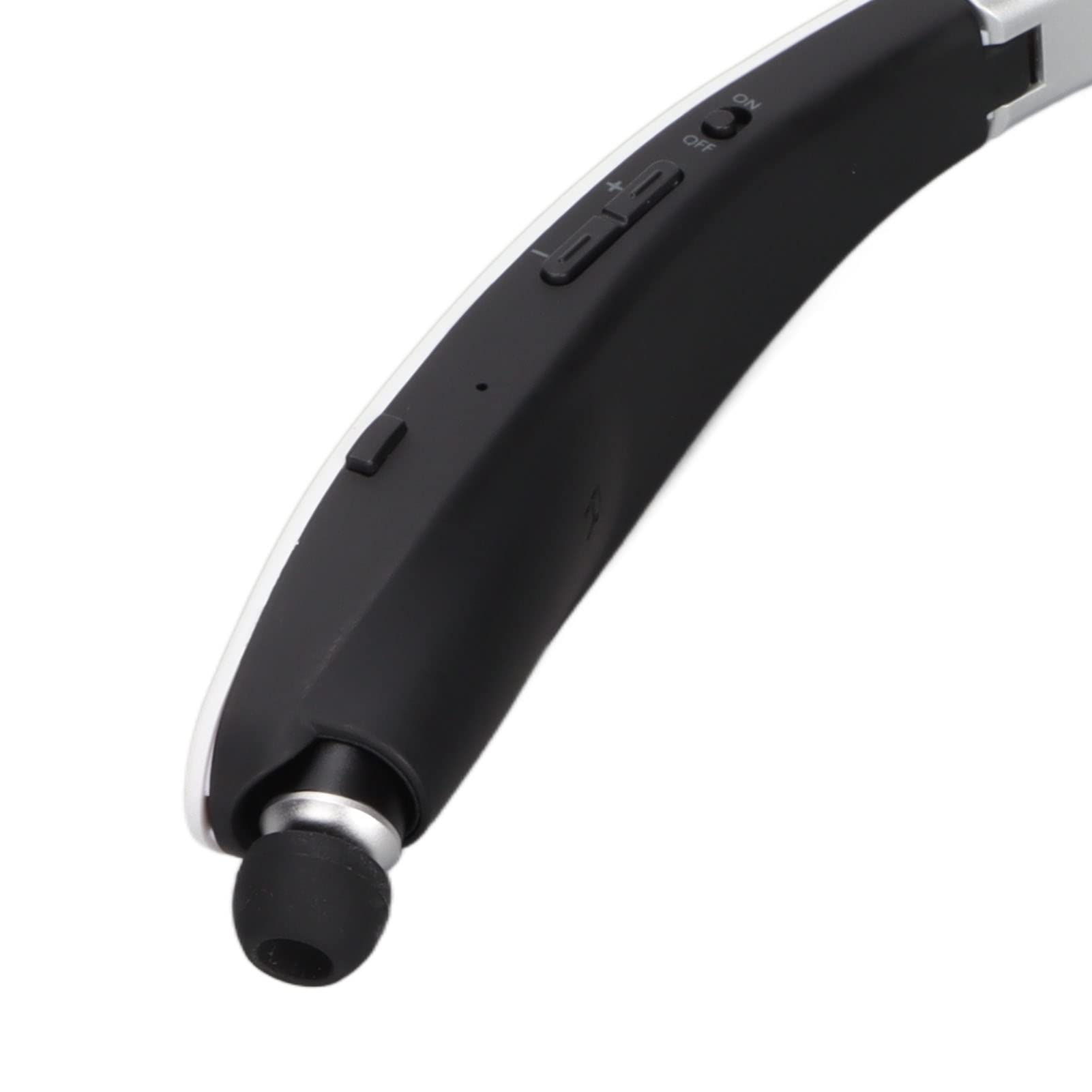 Cuffie Bluetooth 5.0 con Archetto daCollo, Cancellazione Del Rumore CVC Microfono HD Subwoofer Stereo Auricolari Retrattili Pieghevoli, Chiare Chiamate Stabili per L'allenamento Sport(Bianco)
