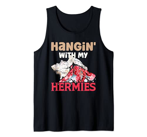 Hangin With My Hermies Funny Ermitaño Cangrejo Mariscos Amantes Camiseta sin Mangas