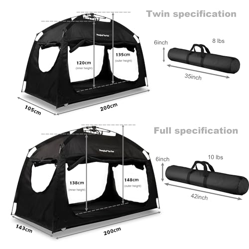 Indoor Instant Privacy Bed Tent for Sleeping,Quick Set-up Bed Canopies,Portable Bed Drapes with Large Space and 3 Doors (Galaxy, Twin)