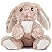 Bearington Boomer Plush Taupe and White Bunny Stuffed Animal, 10.5 inches