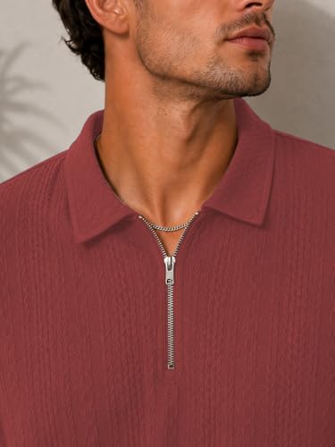 Image of TAGDO Men's Chain Jacquard Polo T Shirt | Half Sleeve | Comfortable Fit Wear | Stylish Casual Look | Breathable Feel |Modern Style | Easy Movement | Everyday Wear (Polo)