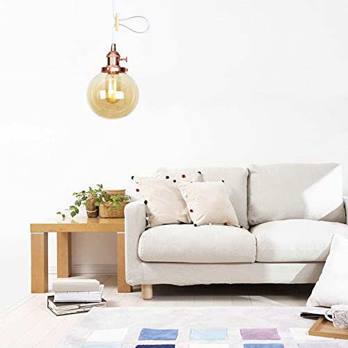 Lámpara colgante de oro rosa para sala de estar y dormitorio E27 3