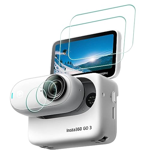 ULBTER Protector Pantalla para insta360 GO 3 【2+2 Unidades】 cristal Templado para insta 360 LCD...