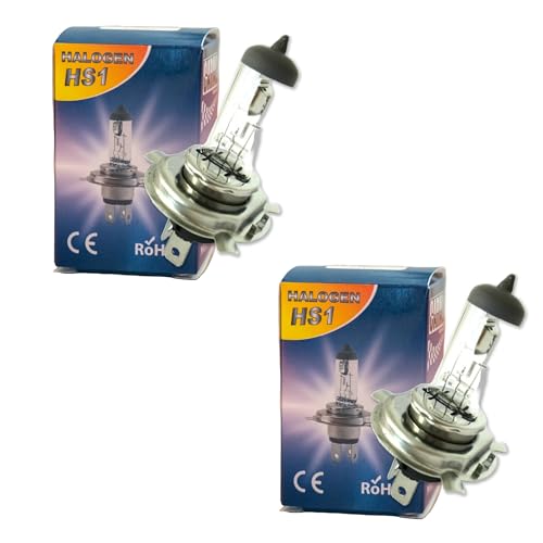 A2ZWORLD 2 Pezzi Lampadine Alogene HS1 12V 35/35W PX43T, Per Scooter e Motorino