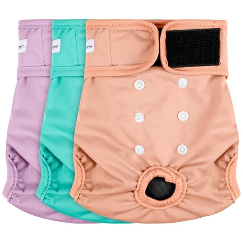 Image of Reusable Female Dog Diaper, Highly Absorbent Doggie Diapers for Dogs, Dog Diapers Female Large, Blue & Pink
