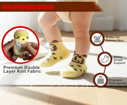 Image of Baby Sock Shoes Boys Girls First Walking Shoes Non-Slip Slippers Soft Sole Sneakers Toddler Infant Babygirl