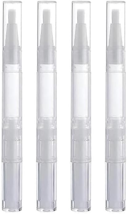 ツイストペン 3ml 4本入り 透明 詰め替え 回転式 メイク容器 ねじれブラシ 詰め替え ネイルブラシ 化粧品 空の ネイルオイルペン 香水 リップグロス チューブ ブラシヘッド付き ネイル ブラシペン 旅行小物 ツイストペン ネイルオイルペン 容器 (4本入り)