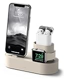 elago 3 in 1 Apple Charging Station Compatible with Apple Watch Series 7/6/SE/5/4/3/2/1, Apple AirPods 2/1, iPhone 11 and All iPhone Models [Original Cables Required] (Classic White)