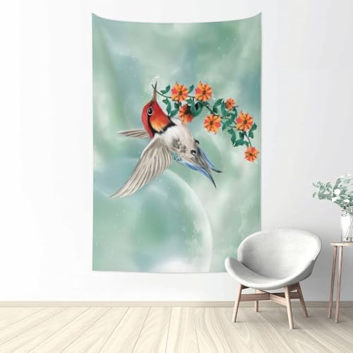 Tapisserie colibri pour habiller un mur vide sans faire de travaux