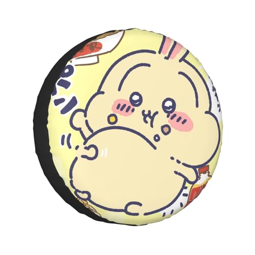 タイヤカバー ちいかわ うさぎ スペアタイヤカバー おしゃれ タイヤ収納 防塵 防水 防紫外線 日焼け止 汚れ防止 劣化対策 タイヤバッグ 持ち運び便利 取付簡単 カー用品 14〜17インチ 屋外 軽自動車 普通車 汎用 17インチ:直径80-83cm