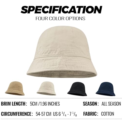 Sombrero tipo bucket lavado estilo retro unisex miniatura 4
