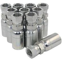 10-PCS L-FJX-08-08 1/2 ID Hose x 1/2 JIC 37 Female Hydraulic Hose End Swivel Crimp Fitting Hydraulic Hose Fitting