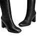 DREAM PAIRS Knee High Boots for Women Square Toe Gogo Chunky Heel with Side Zip,Size 8,Black-Pu,SDKB2407W