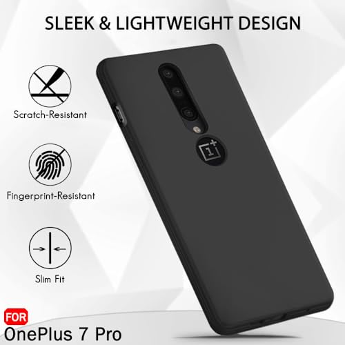 Image of TheGiftKart Liquid Silicone Back Cover Case for OnePlus 7 Pro | Soft Micro-Fibre Lining Inside | Camera Protection Bump | Shockproof Back Cover for OnePlus 7 Pro (Silicone, Black)