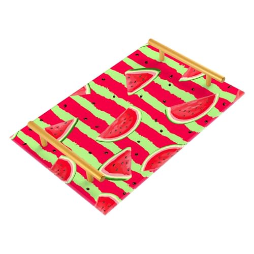 BOESI Doodle Watermelon Stripes Tray, Tray with Handles, Countertop Organizer, Decorative